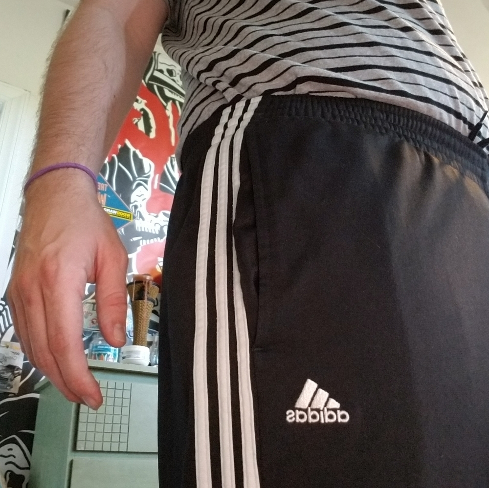 Adidas 3 stripe classic track pants